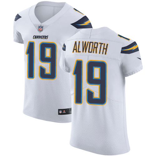 Nike Chargers #19 Lance Alworth White Men's Stitched NFL Vapor Untouchable Elite Jersey - Click Image to Close